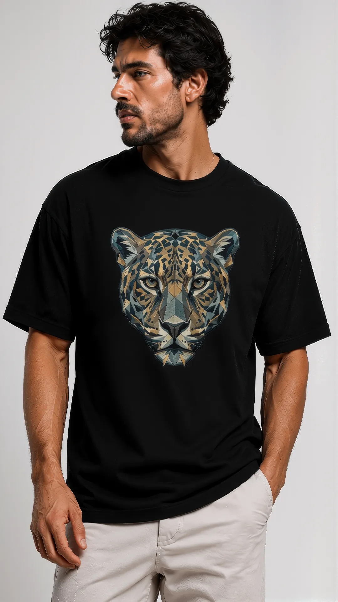 MANAI Jaguar Geométrico Grande — Negro